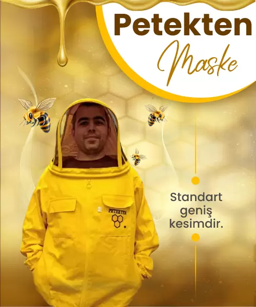 Petekten Astronot Tip Tam Boy Arıcı Tulumu Sarı